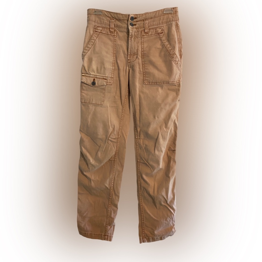 Anthropologie The Wanderer Terracotta Straight Leg Cargo Utility Pants Size 25